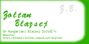zoltan blazsej business card